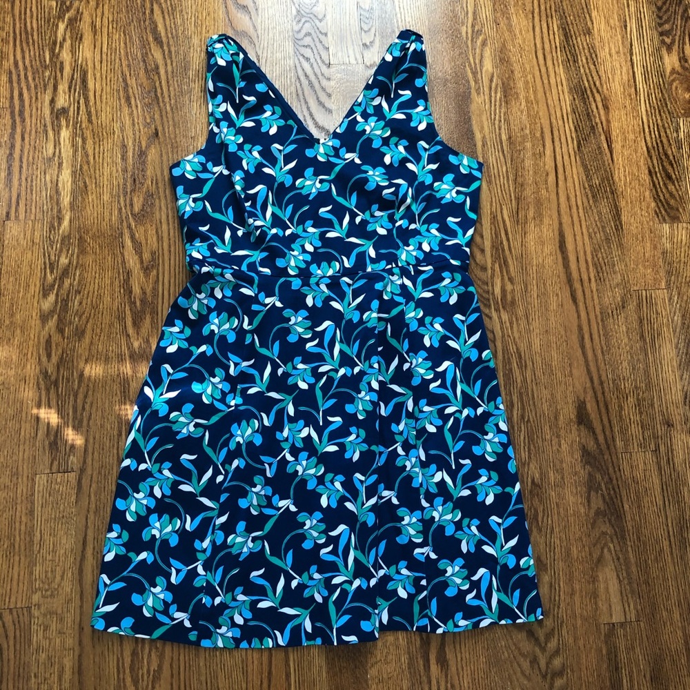 Draper James Love knot Circle Dress Graceland  blue Floral Sz W14